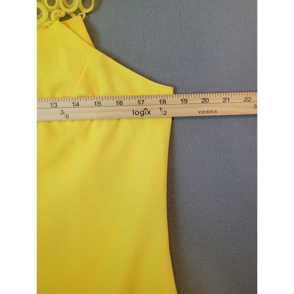 Trina Turk Bliss Embroidered Mesh Shift Dress Yellow Size 6 NWOT Elegant - Picture 9 of 13
